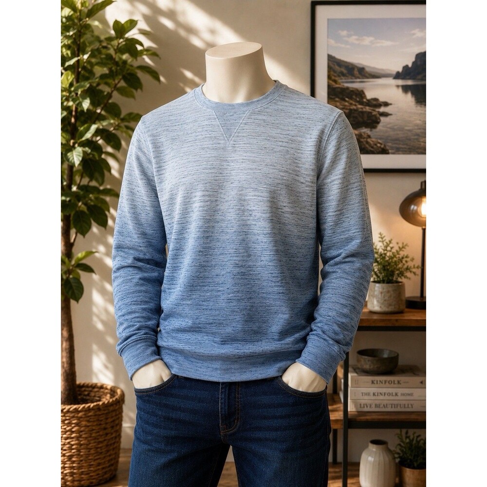Marc Anthony Men's Blue Knit Crewneck Pullover Sweater Long Sleeve M
